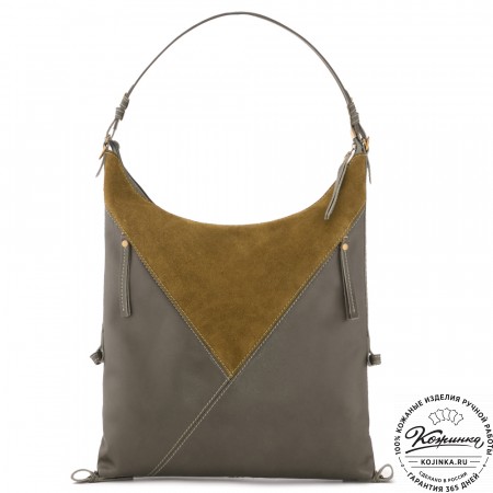  Женская кожаная сумка "Эмилия" (хаки)